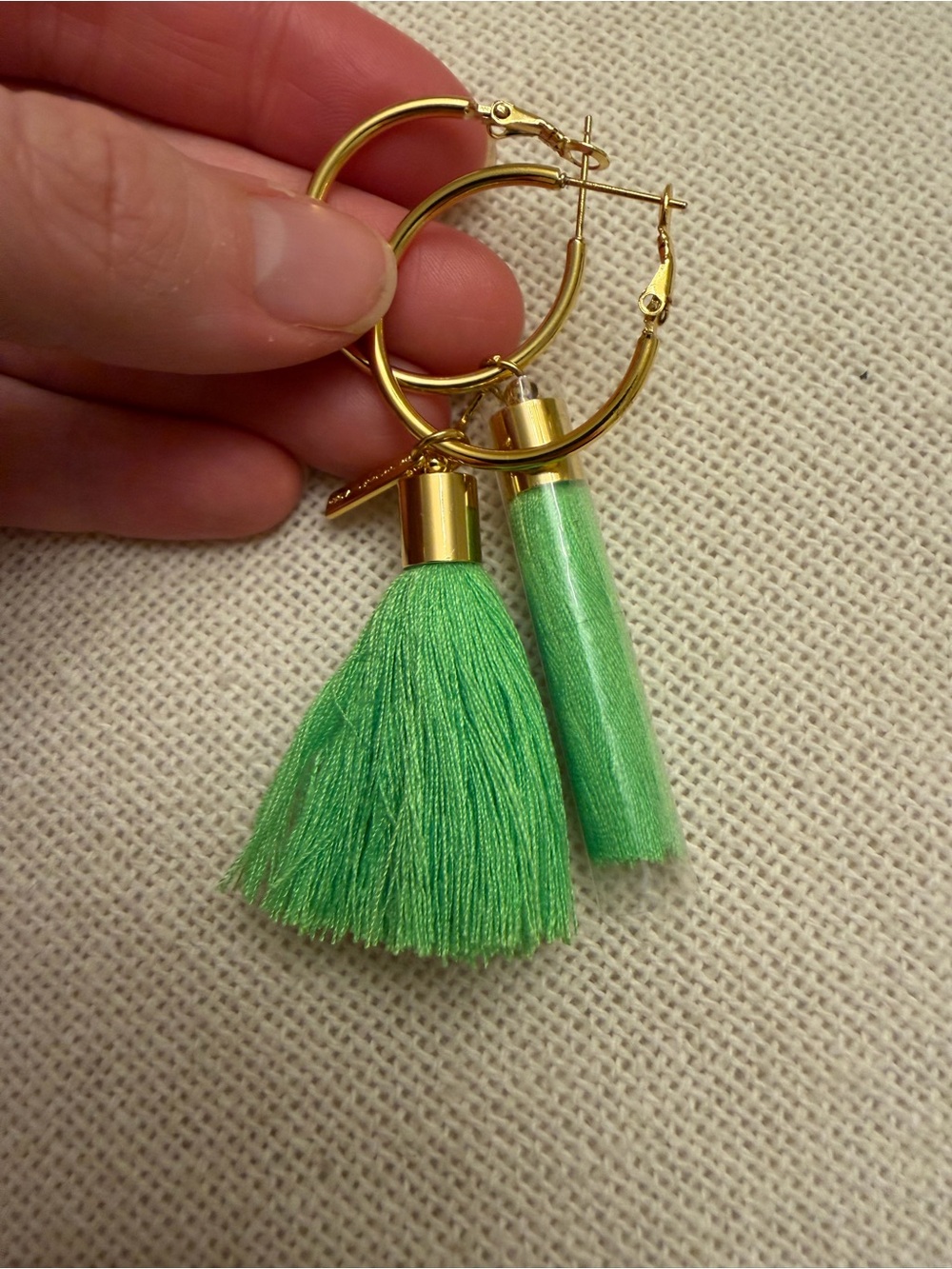 Mignonne Gavigan Green Tassel Earrings